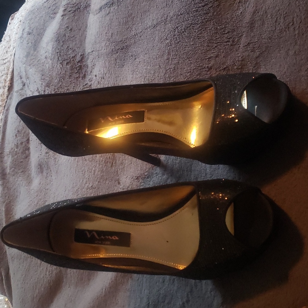 Womens black platform heels size 7 1/2